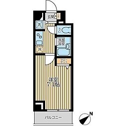 エマーレ行徳 1Kの間取図画像