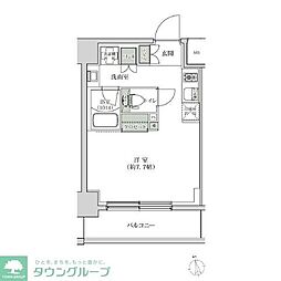 ルブリカントアラカワベース ワンルームの間取図画像