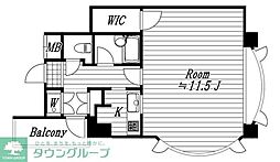 クレストパレス南行徳 1Kの間取図画像