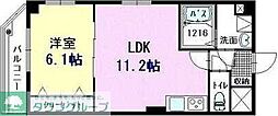 グリーンルームイシイ 1DKの間取図画像
