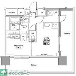 ザ・パークハビオ行徳駅前 1LDKの間取図画像