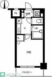 スカイコート東陽町WEST 1Kの間取図画像