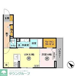 ウィン行徳 1LDKの間取図画像