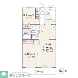 ドエルリバーサイド大島 3DKの間取図画像