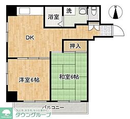 テイクルート亀戸 2DKの間取図画像
