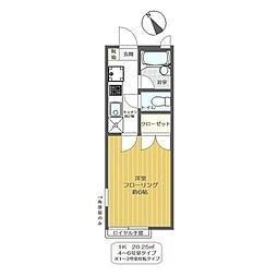 ロイヤル行徳 1Kの間取図画像