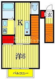 N.forte I 2階1Kの間取り