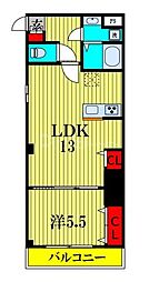 ＶＩＣＴＯＲＩＡ 1階1LDKの間取り