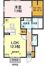 サンセット 1階1LDKの間取り