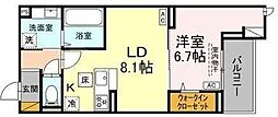 Cradle 1LDKの間取図画像