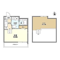 仮称chaletプラス駿河台 1Kの間取図画像