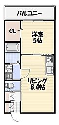 Likes飯山満町A棟 1LDKの間取図画像