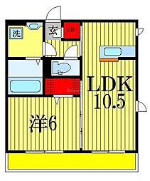 アクシス藤 1LDKの間取図画像