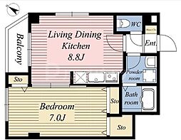 marinaHills 1LDKの間取図画像