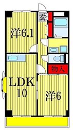 ルミエール飯山満 2LDKの間取図画像