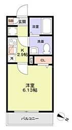 レッツ・ユーノス 1Kの間取図画像