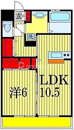 薬円台壱番館A 1LDKの間取図画像