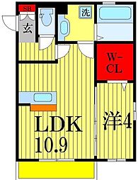 リヴェール1 1LDKの間取図画像