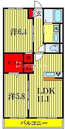 オルテンシア フェイ 2LDKの間取図画像