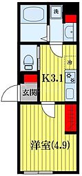 K&T 前原 1Kの間取図画像