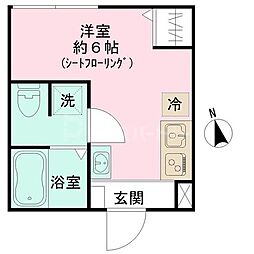 K&T 前原 ワンルームの間取図画像