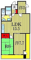 エスポアール 2SLDKの間取図画像