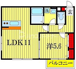グランコート幕張 1LDKの間取図画像