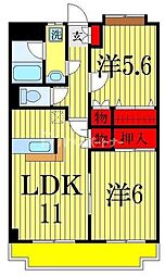メゾンドソレイユ 2LDKの間取図画像