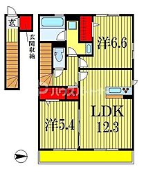 サザンレジデンス 2LDKの間取図画像