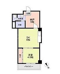 キャピタルステイ 1SDKの間取図画像