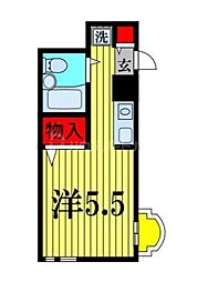 サンハイツ薬園台 ワンルームの間取図画像