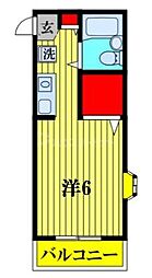 サンハイツ薬園台 ワンルームの間取図画像