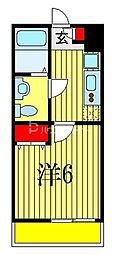 ベルフルール薬園台 1Kの間取図画像