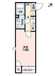 レガーロ藤崎 1Kの間取図画像