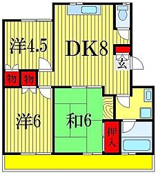 アネックス津田沼B 3DKの間取図画像