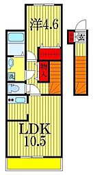 カーサエリザベス 1LDKの間取図画像
