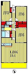リーベスト西千葉 3LDKの間取図画像
