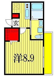 オリゾン 1Kの間取図画像