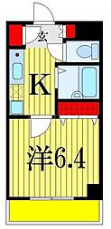 プリズム幕張本郷 1Kの間取図画像