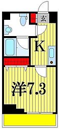アセントY津田沼 1Kの間取図画像