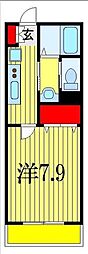 アベルト 1Kの間取図画像