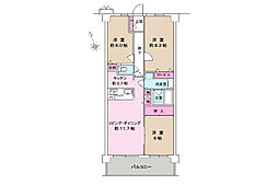 ベルパーク湘南茅ヶ崎ベゴニア館 3LDKの間取図画像