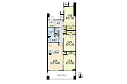 グラン・コート湘南茅ヶ崎 3LDKの間取図画像