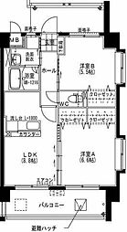 ラポルテ 2LDKの間取図画像