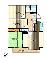 トーヨー柏ハイム 3LDKの間取図画像