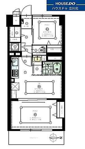 間取り 小金井ハイツ　708号室 7階/-