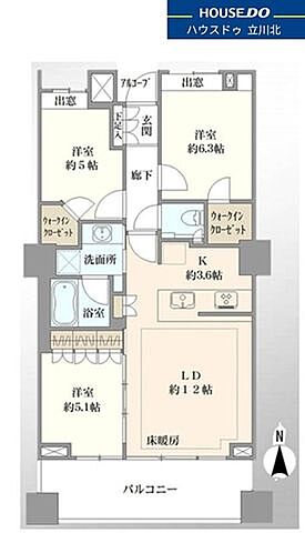 間取り プラウドタワー武蔵小金井　9階部分 9階/-