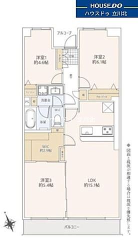 間取り コープ府中武蔵野台3号棟　522号室 5階/-