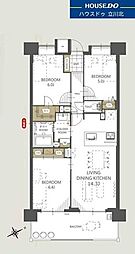 日神パレステージ武蔵砂川 3LDKの間取図画像