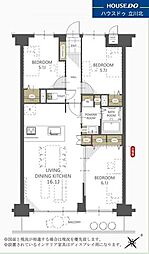 ライオンズマンション武蔵砂川 3LDKの間取図画像